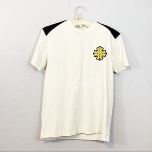 Hudson Outerwear Leather Trim Gold Emblem T-Shirt